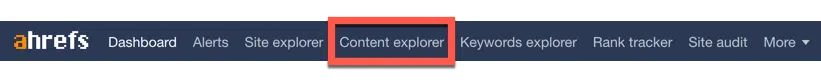 AHREFs content explorer
