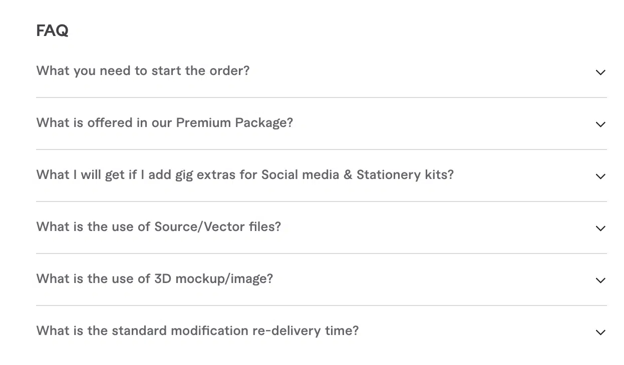 Fiverr Gig FAQ