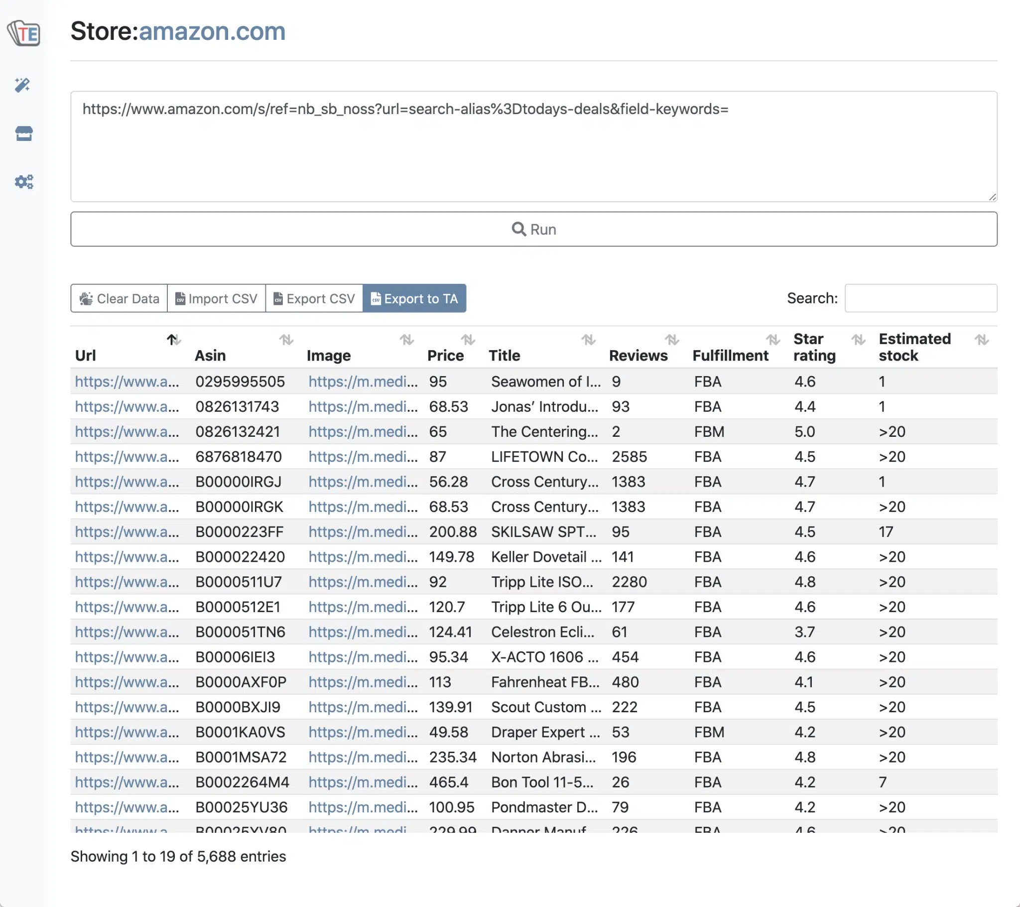 Tactical Expander Data View