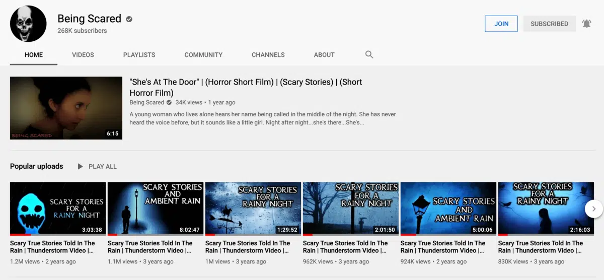 Being Scared YouTube