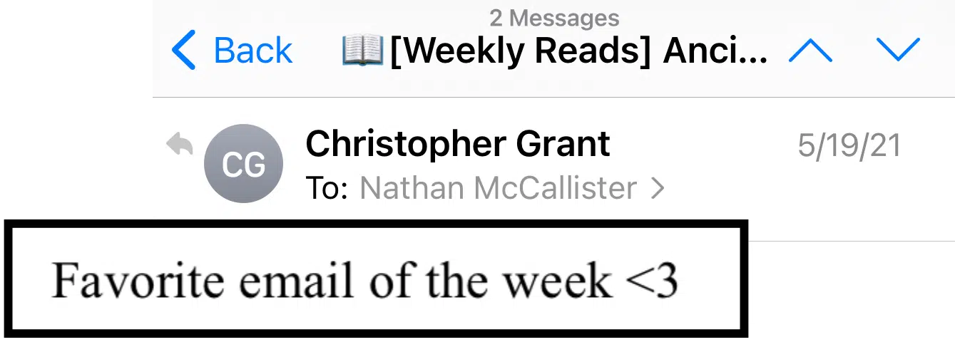 Favorite Email of the Week