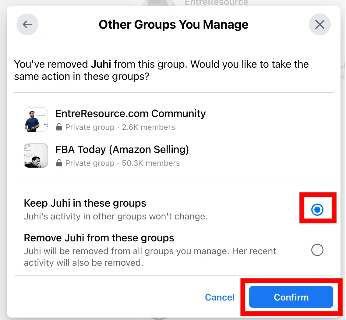 Keep facebook group members in other groups you manage