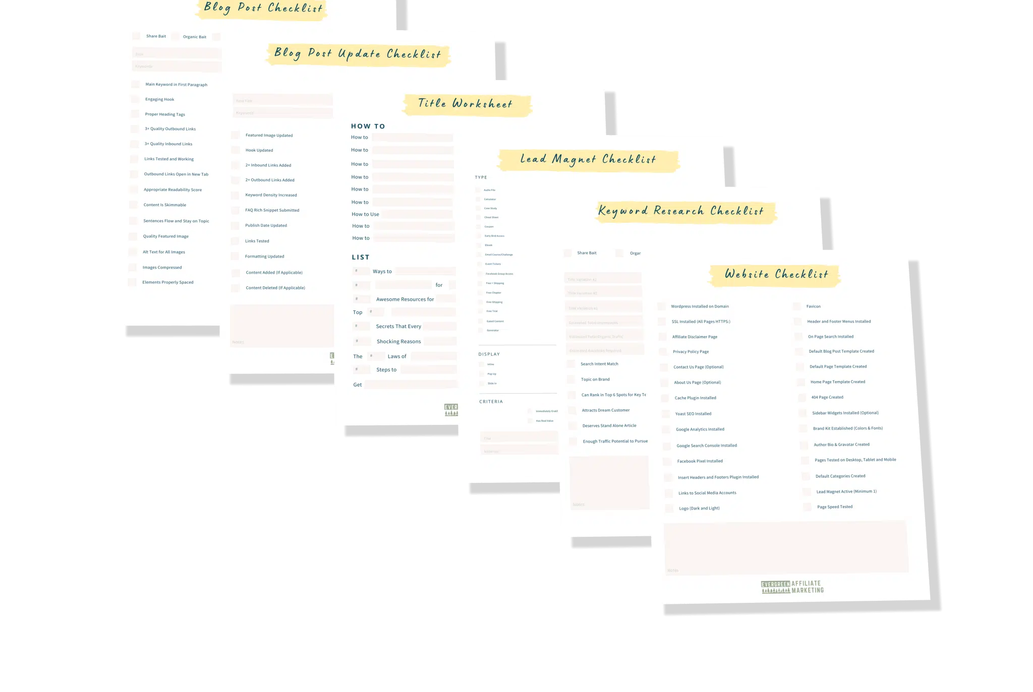 Bonus Worksheets