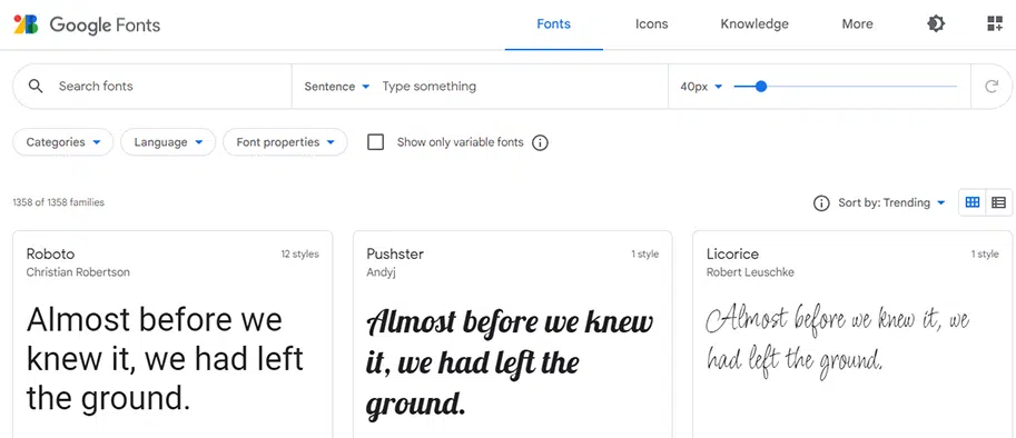 Google fonts