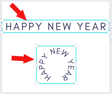 create curved text in canva