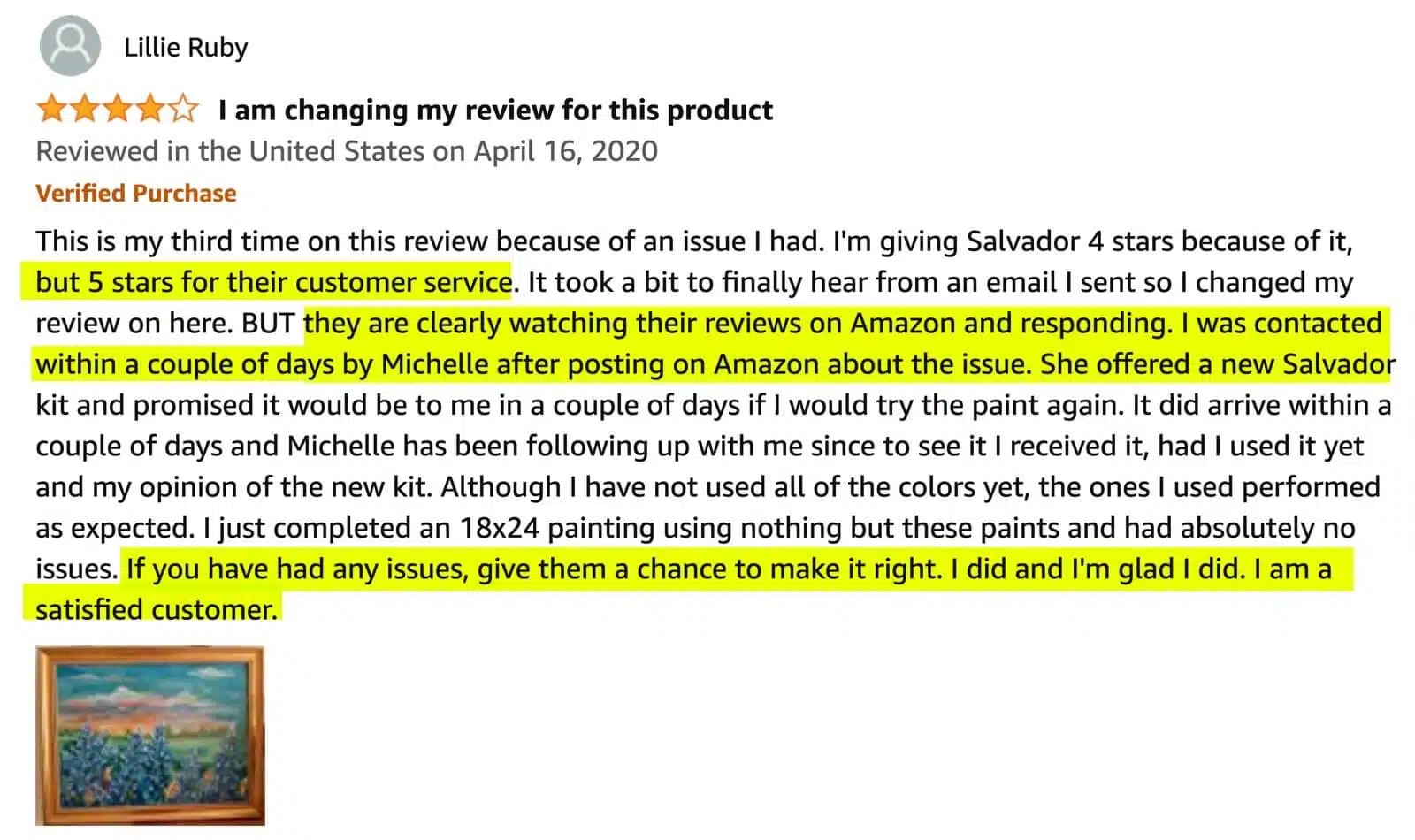 Amazon customer review change