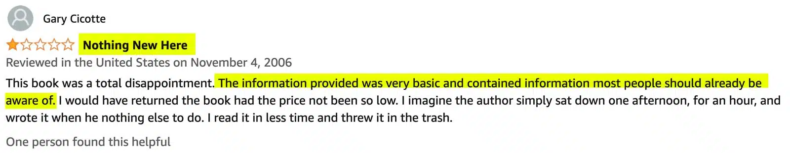 unoriginal amazon review