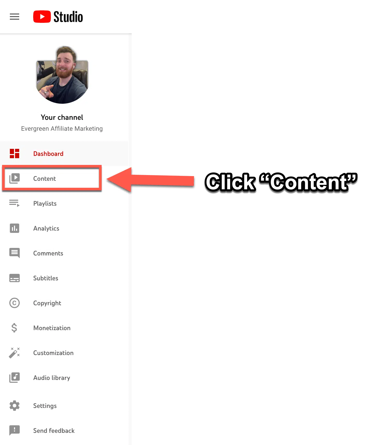 YouTube Studio Content