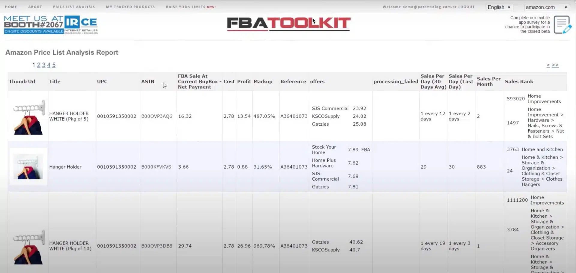FBA Toolkit price analysis ---