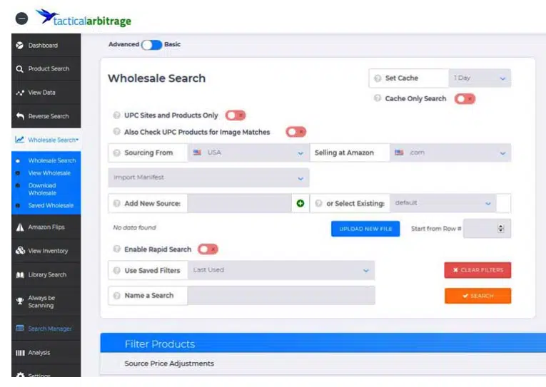 Tactical Arbitrage Wholesale Search