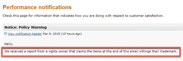 Amazon IP Notification Email