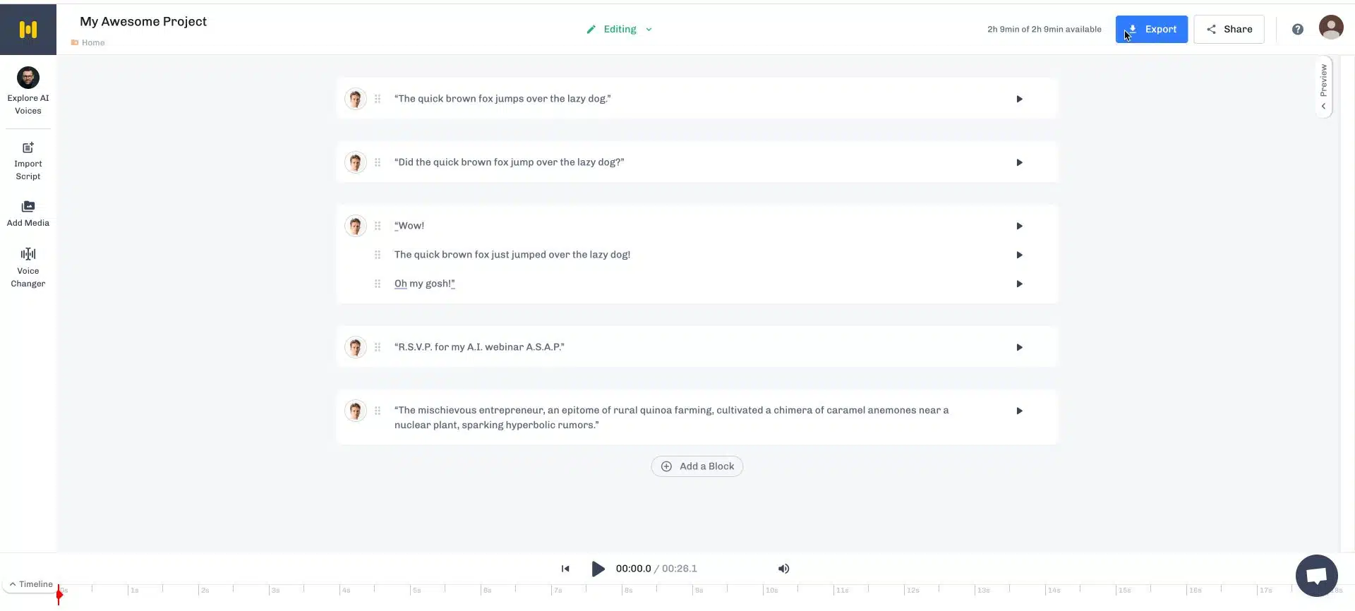 Murf-AI Dashboard