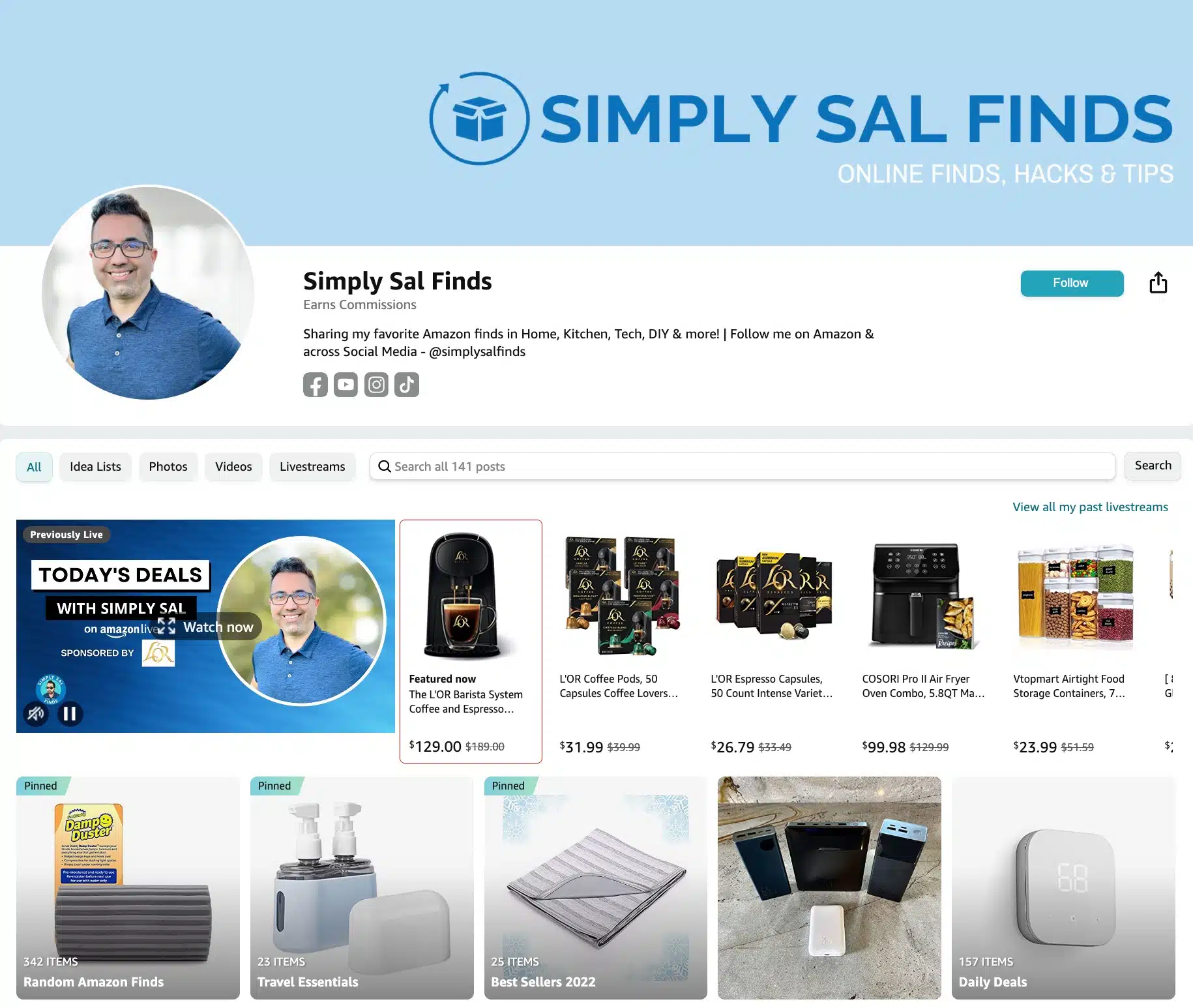 Good Example of Amazon Influencer Storefront