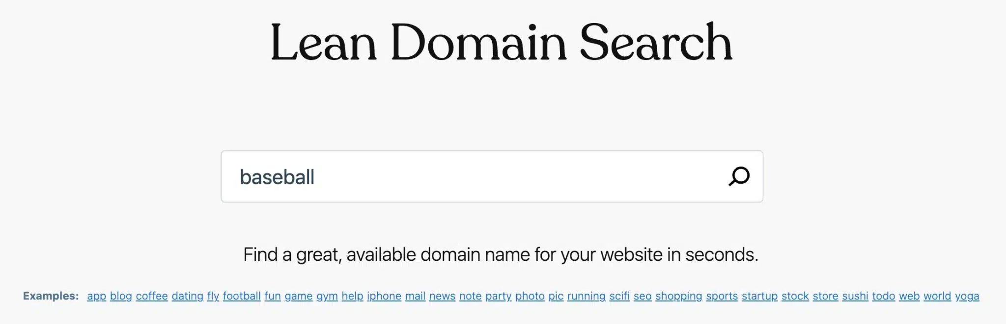 Lean Domain Search