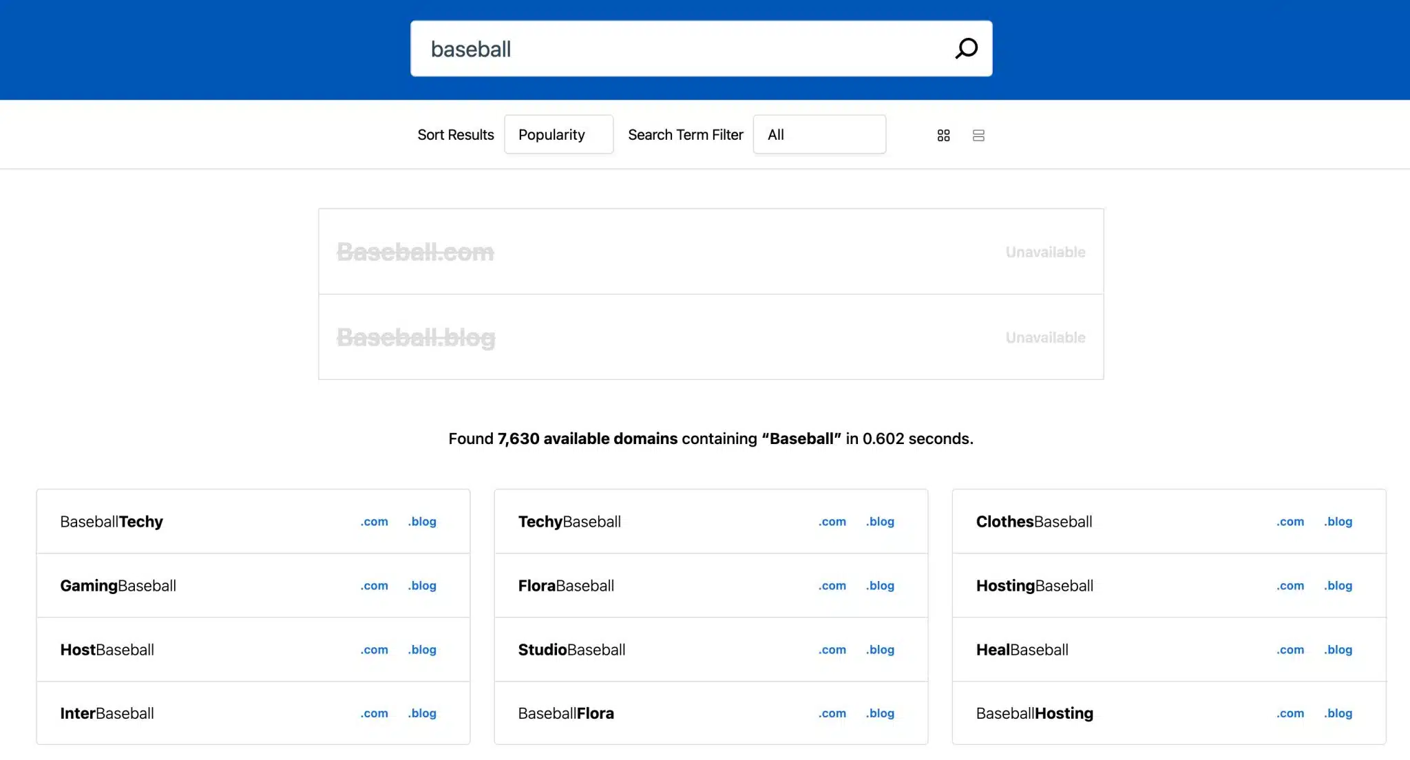 LeanDomainSearch available domains