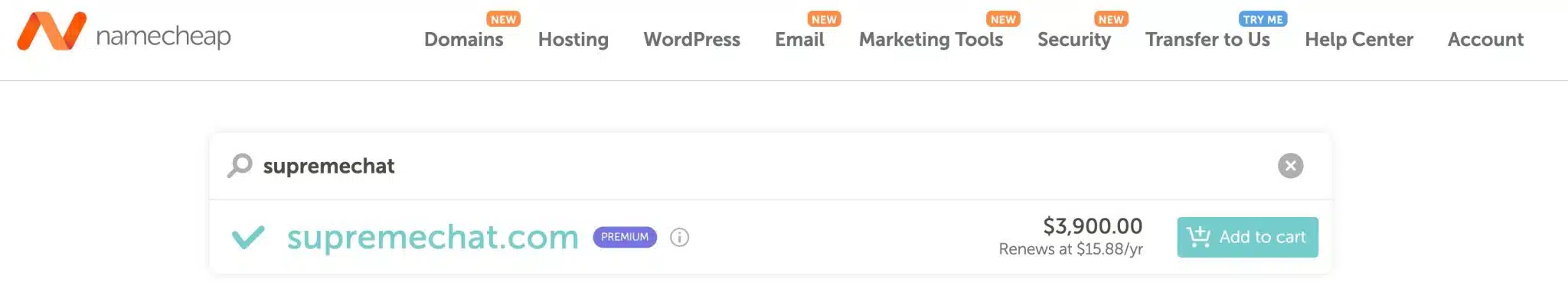 Premium Domain Name Namecheap