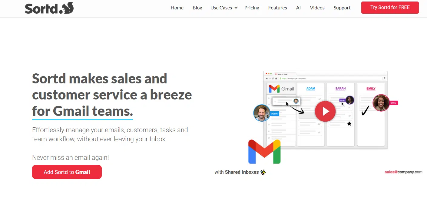 Sortd - one of the best ways to share email account. 