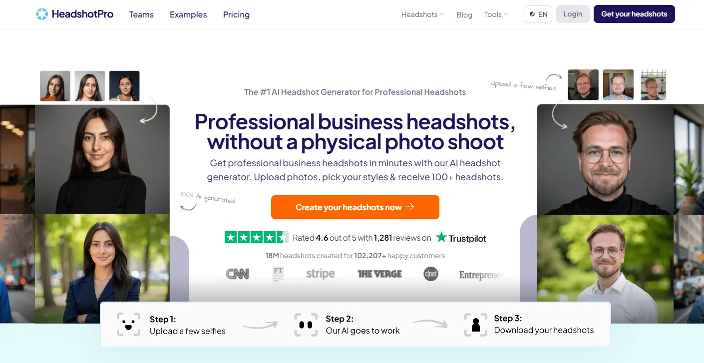 HeadshotPro home page