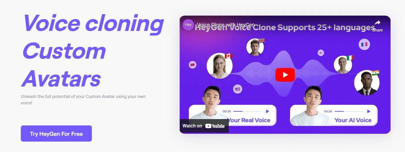 Heygen Ai voice cloning feature