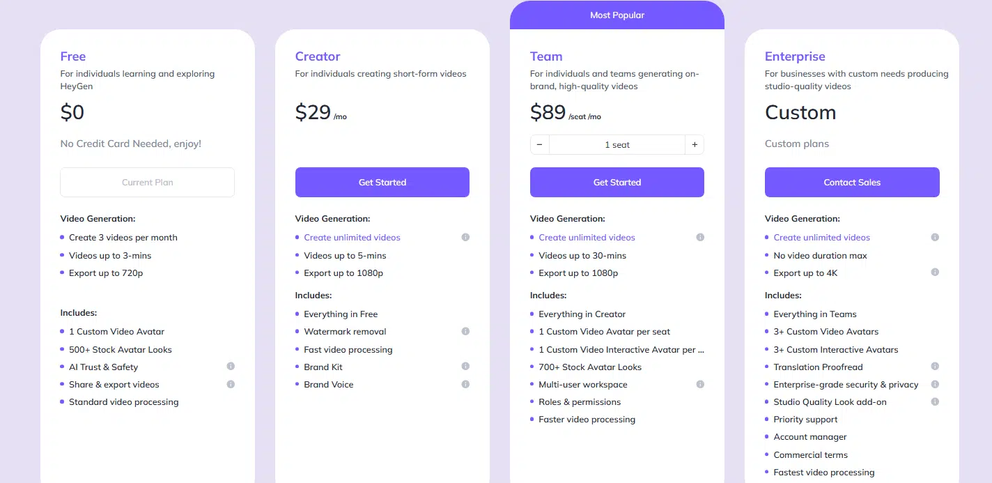 Heygen Ai Pricing