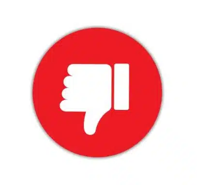 A red thumbs down