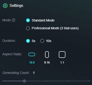 kling Ai video Ratio