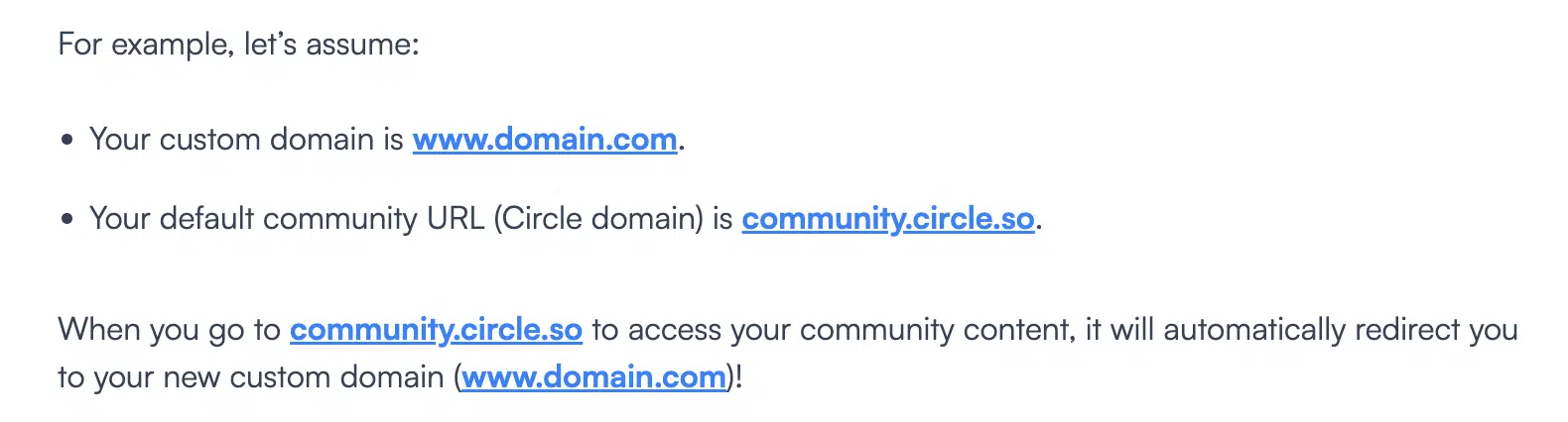 Circle custom domain name