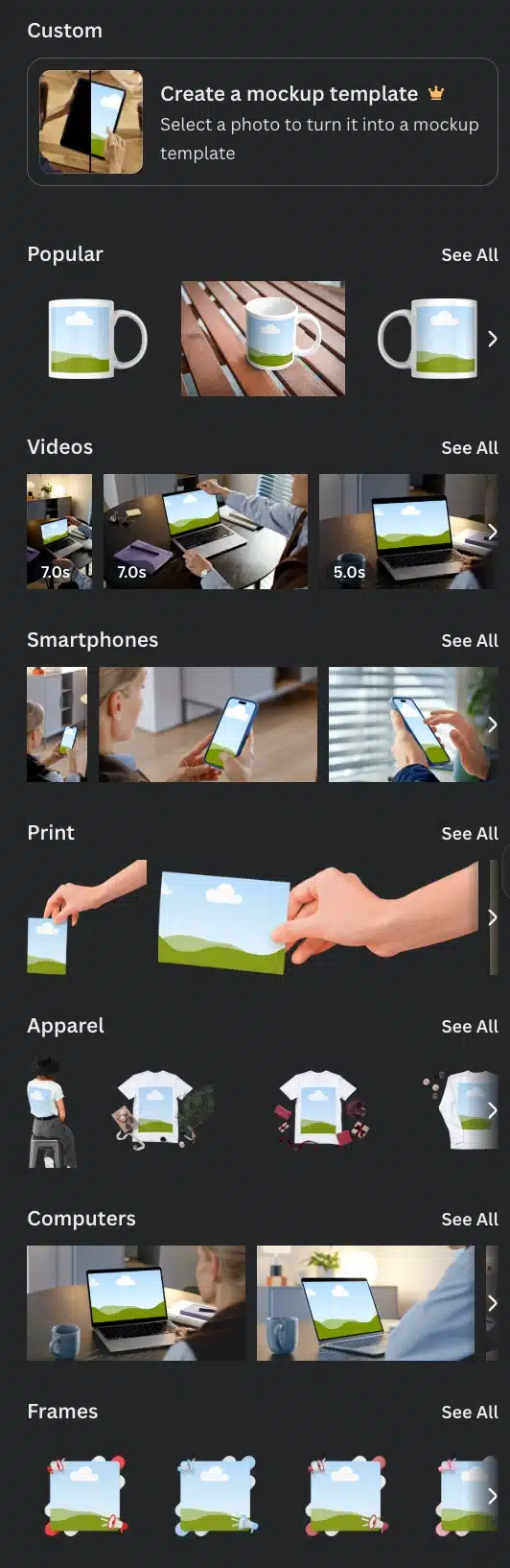 Example of what mockups are 