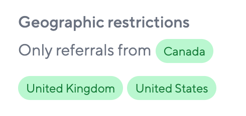 Sparkloop geographical restrictions