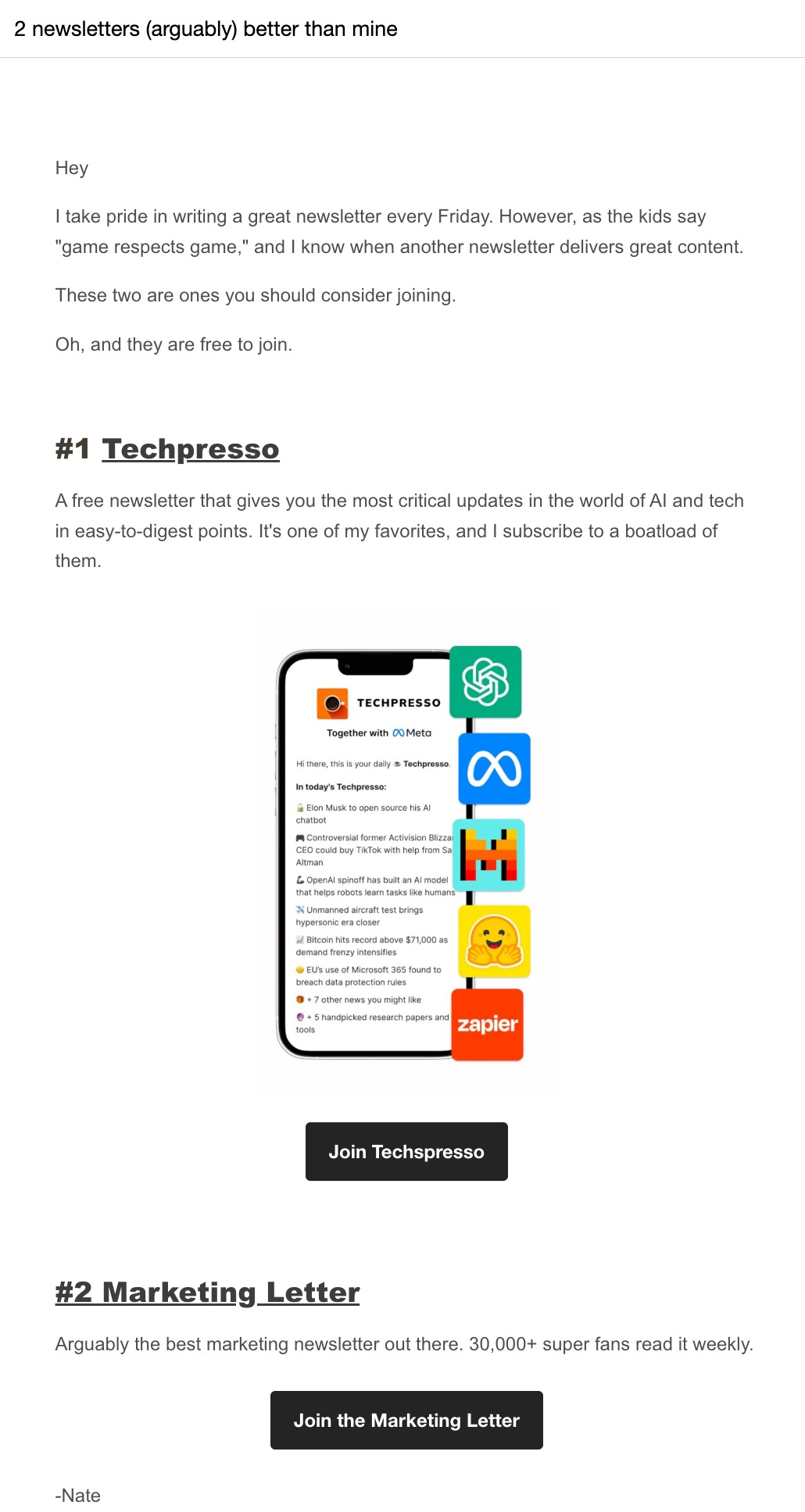 Sparkloop direct sign up example