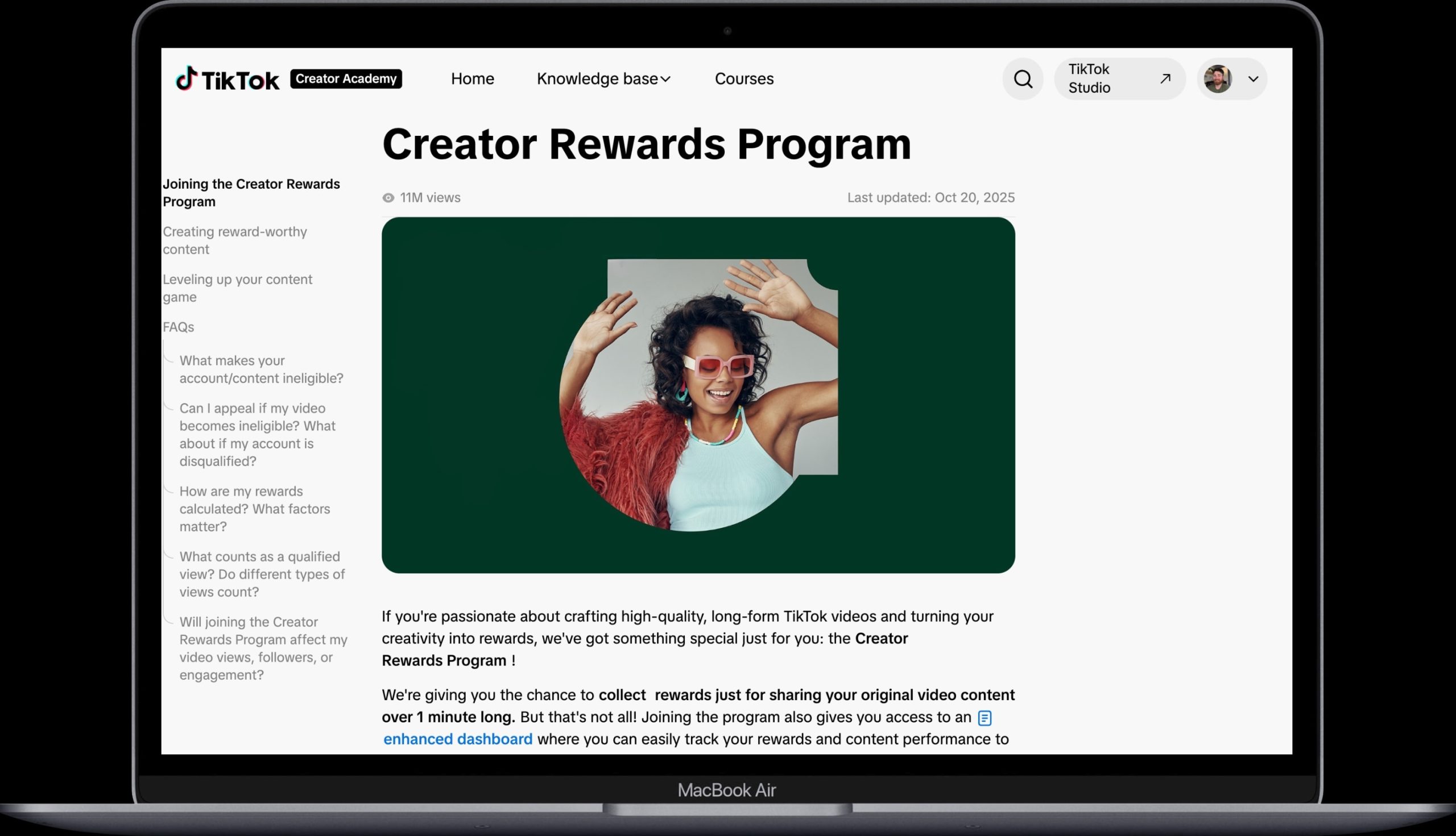 An overview of the TikTok Creator Rewards Program.