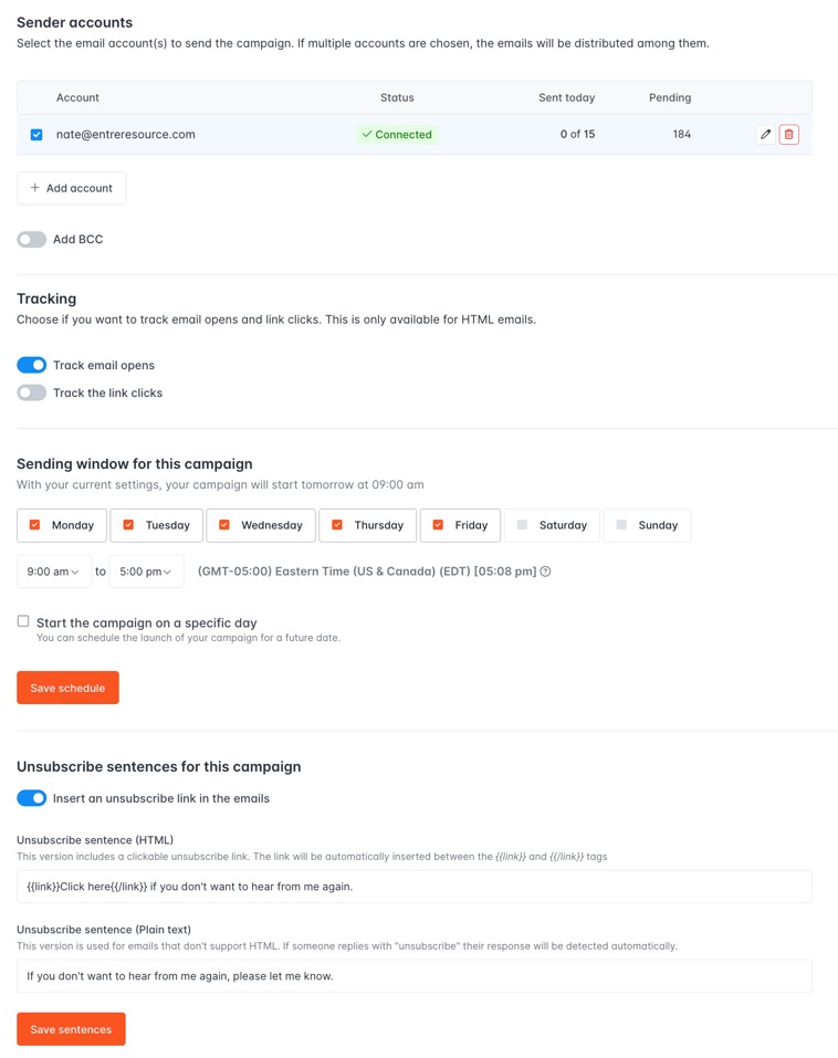 Sending hunter-io example
