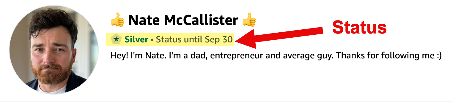 Amazon associate tier level score