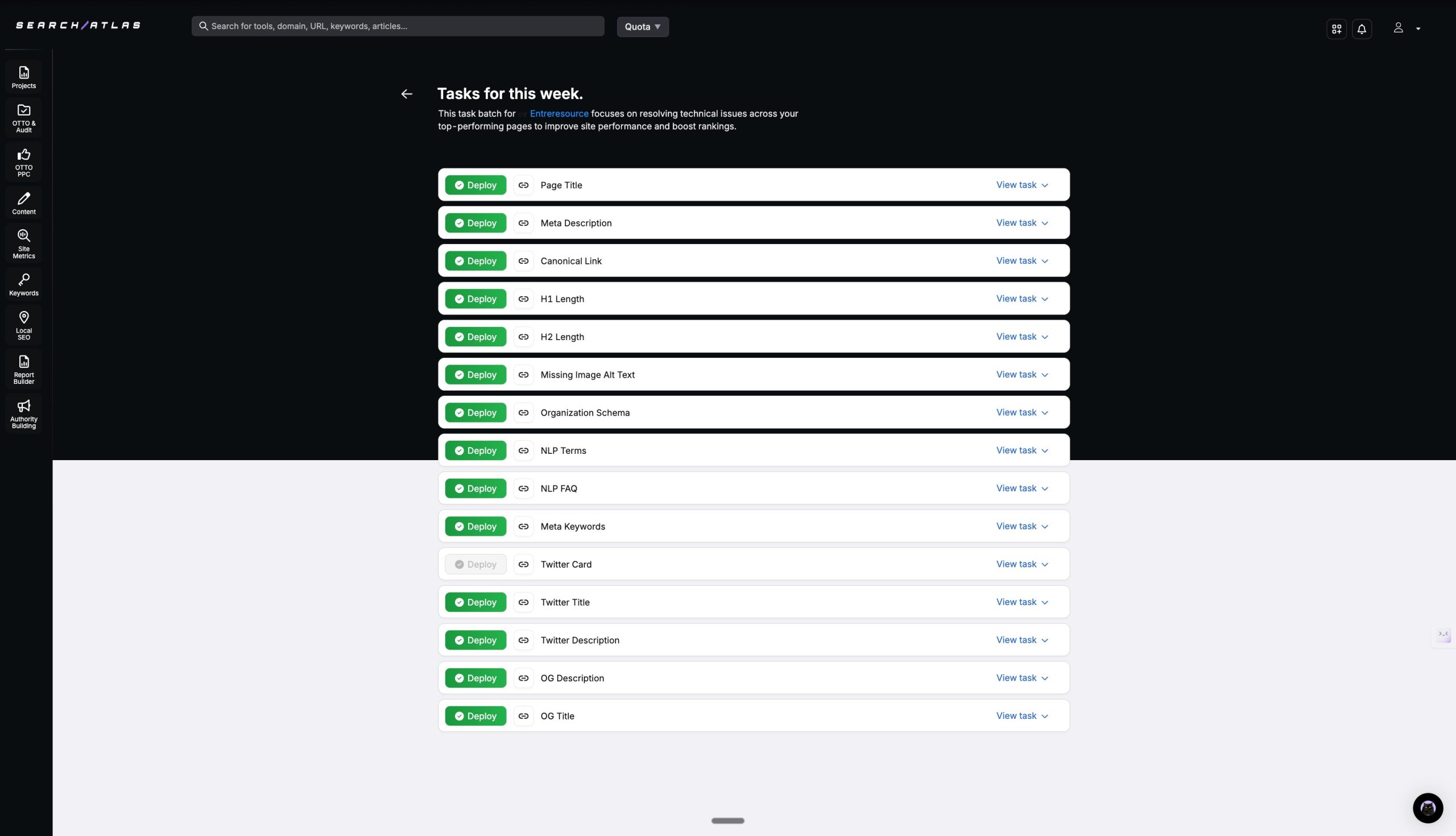 Search Atlas content audit Search Atlas content audit