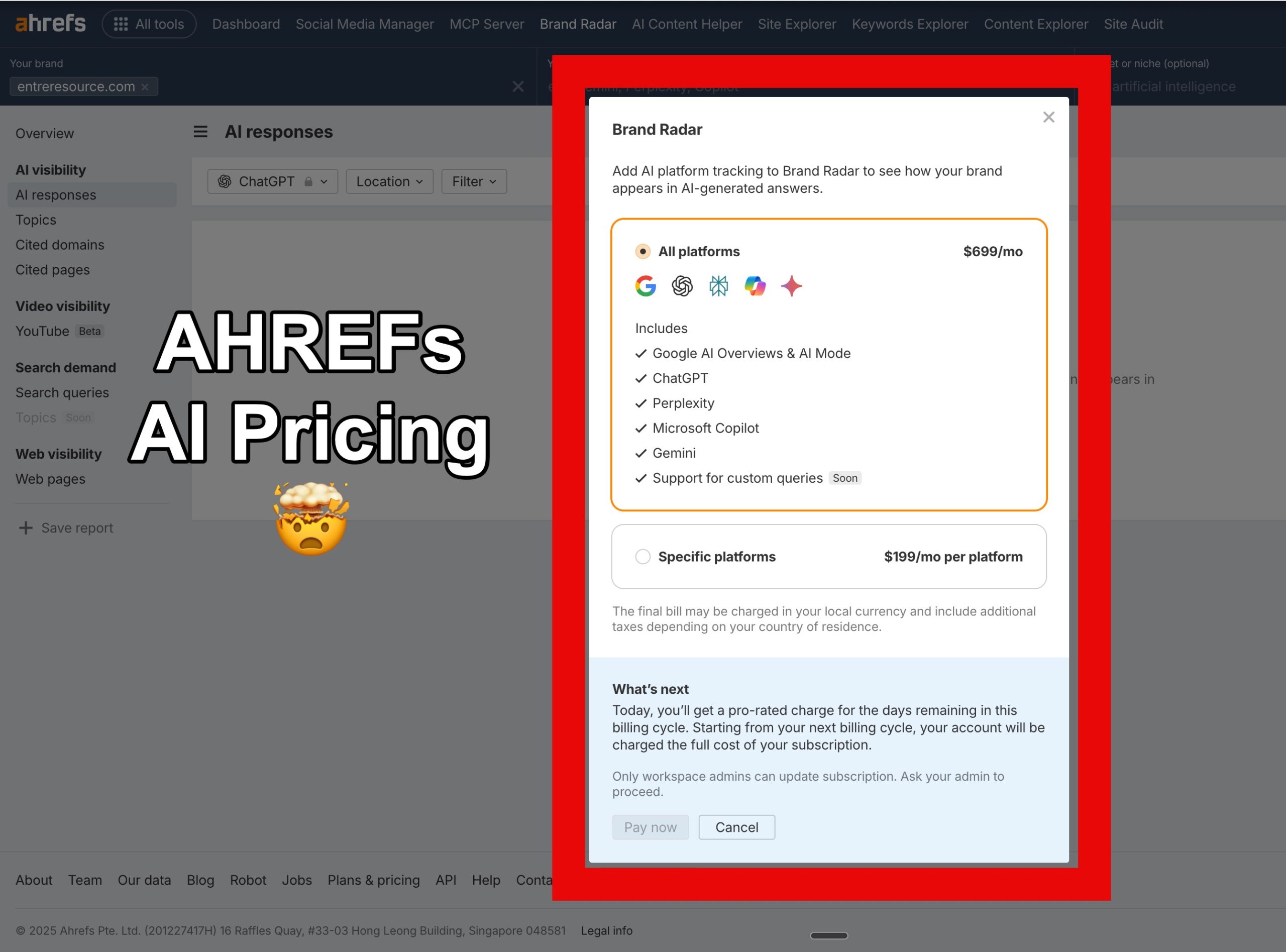 AHREFs LLM AI Tracking Cost AHREFs LLM AI Tracking Cost