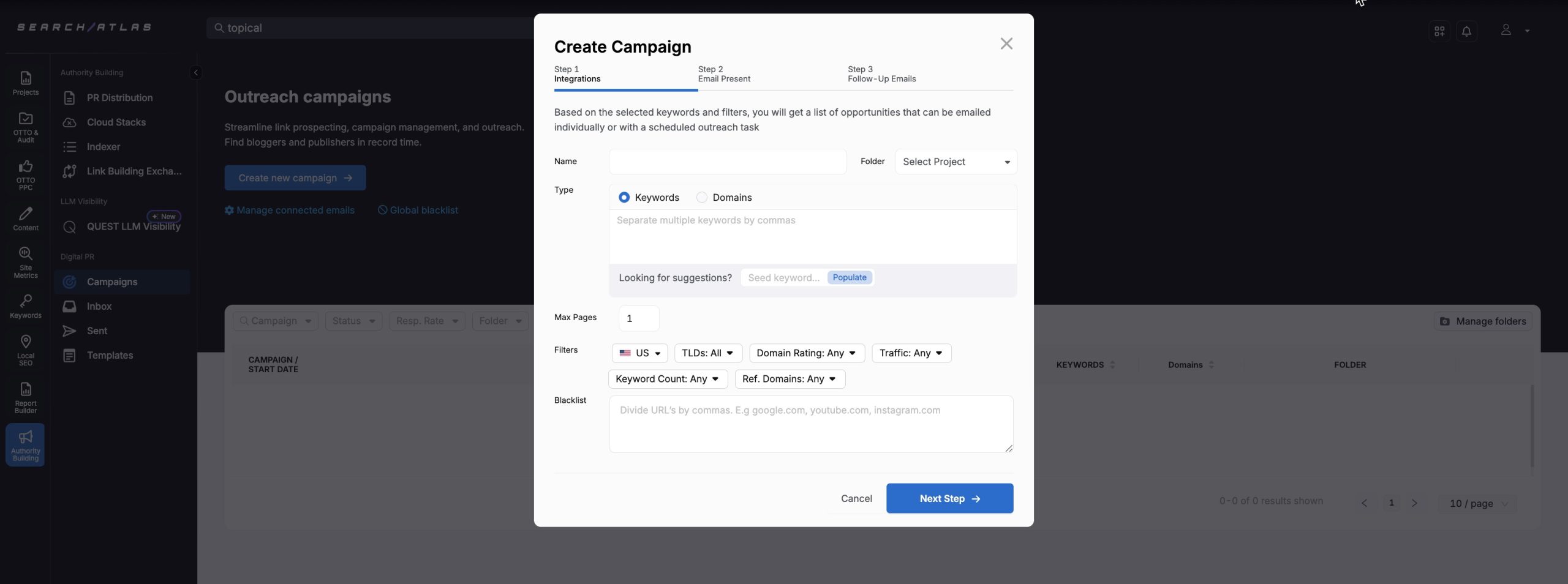 Search atlas outreach Search atlas outreach