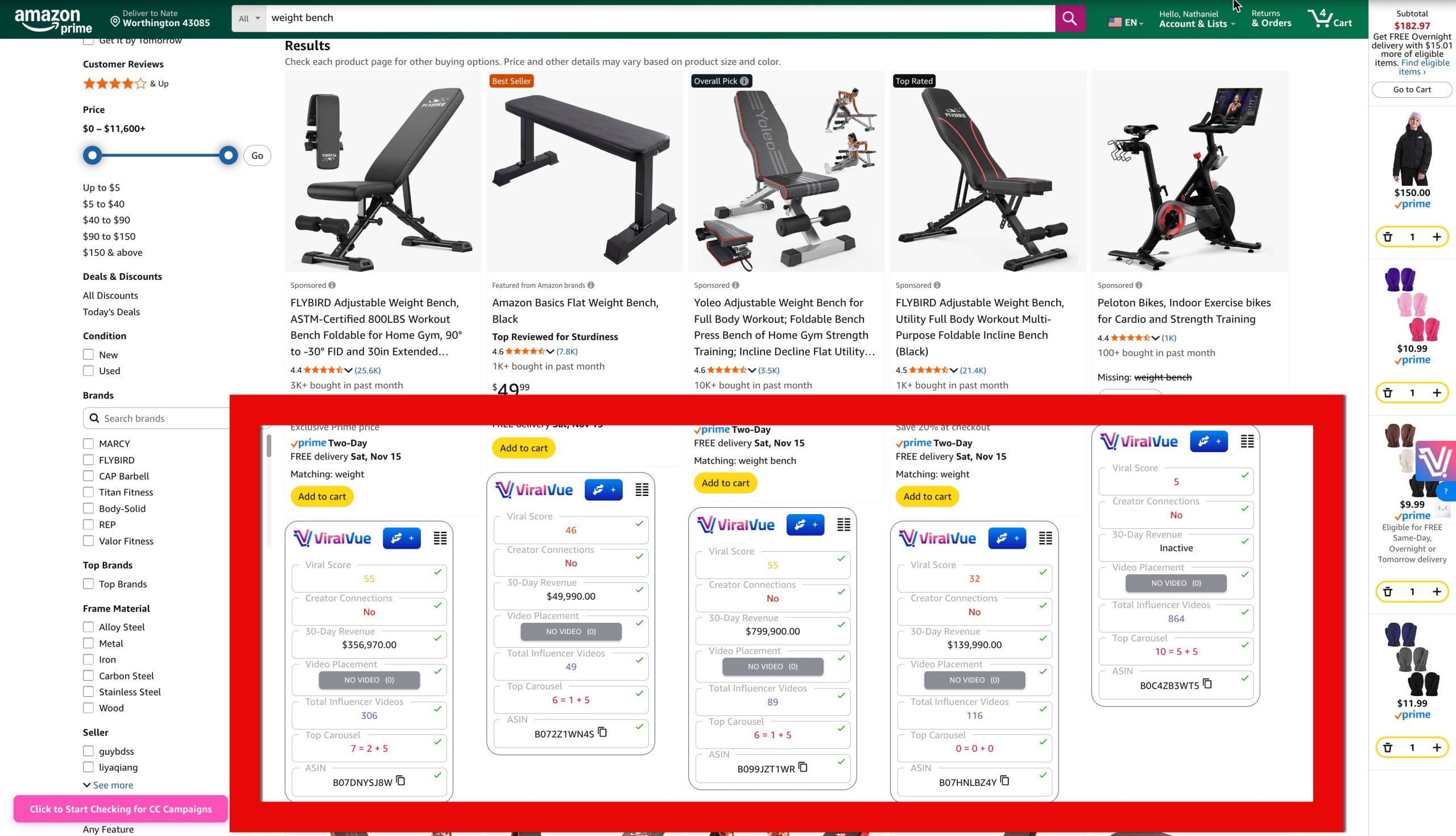 Viral Vue Data Glance