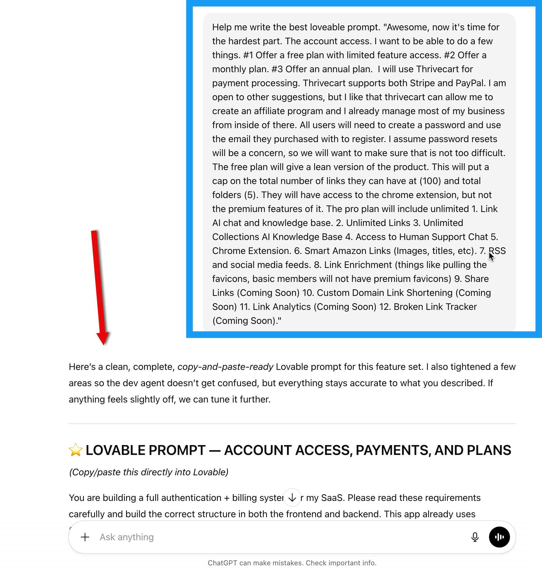 - EntreResource.com Vibe coding prompt