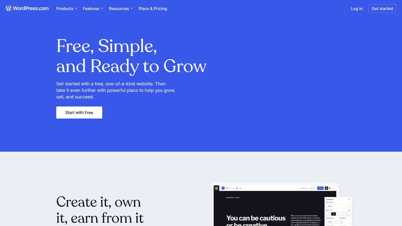 WordPress.com (Free plan)