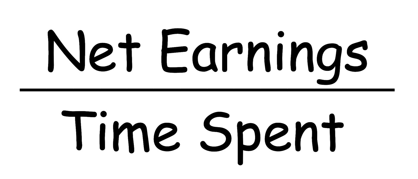 jpeg - EntreResource.com Net Earnings (top) over a horizontal divider with Time Spent below