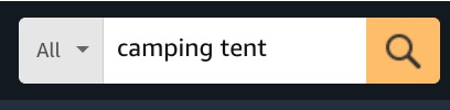 - EntreResource.com Search bar with All filter, input 'camping tent', and orange search button.