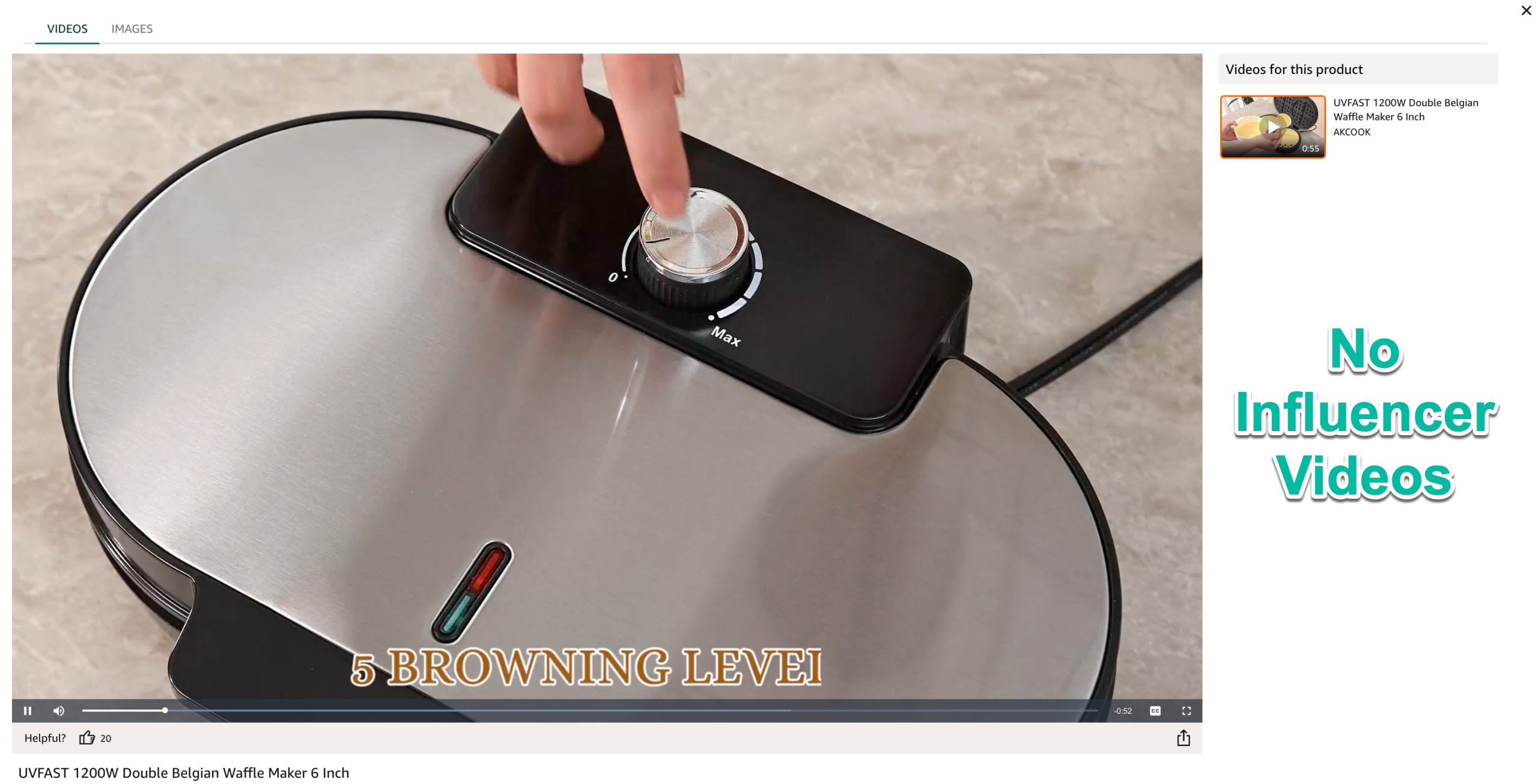 - EntreResource.com Close-up of a stainless steel waffle maker with a black control panel and a rotary browning dial, showing Max setting and the text '5 Browning Level' nearby.