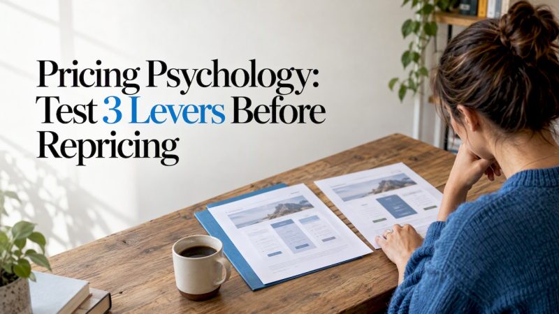 Business owner comparing pricing page versions
