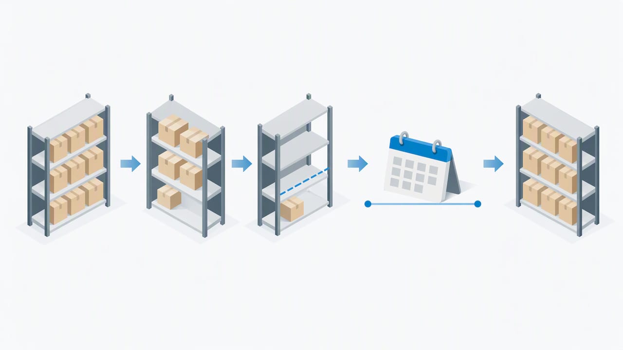 Inventory reaching reorder point before replenishment arrives